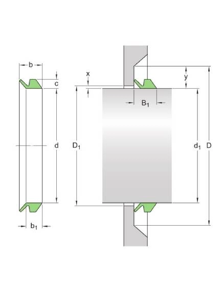 Metric dimensions d1 = 1,105 - 1,640 mm