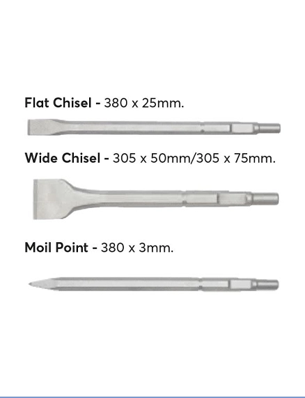 Kango Style Chisels - 21 mm Hex Shank