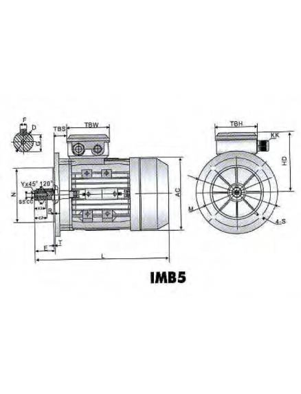 Synchronous motor B5 - 6 Pole